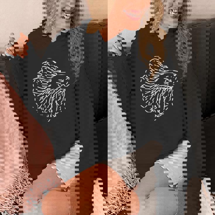 ベタ ラインアート アクアリウム 熱帯魚デザイン 長袖tシャツ パーカー