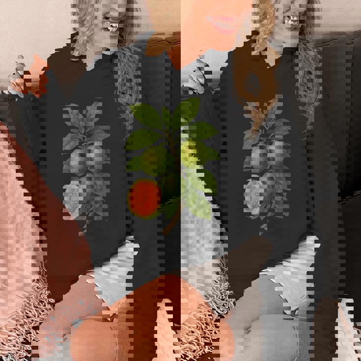 ヴィンテージ ボタニカル グアバ 自然 フルーツ アートプリント パーカー