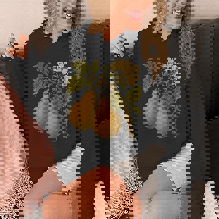 ヴィンテージボタニカル梨アートプリント パーカー