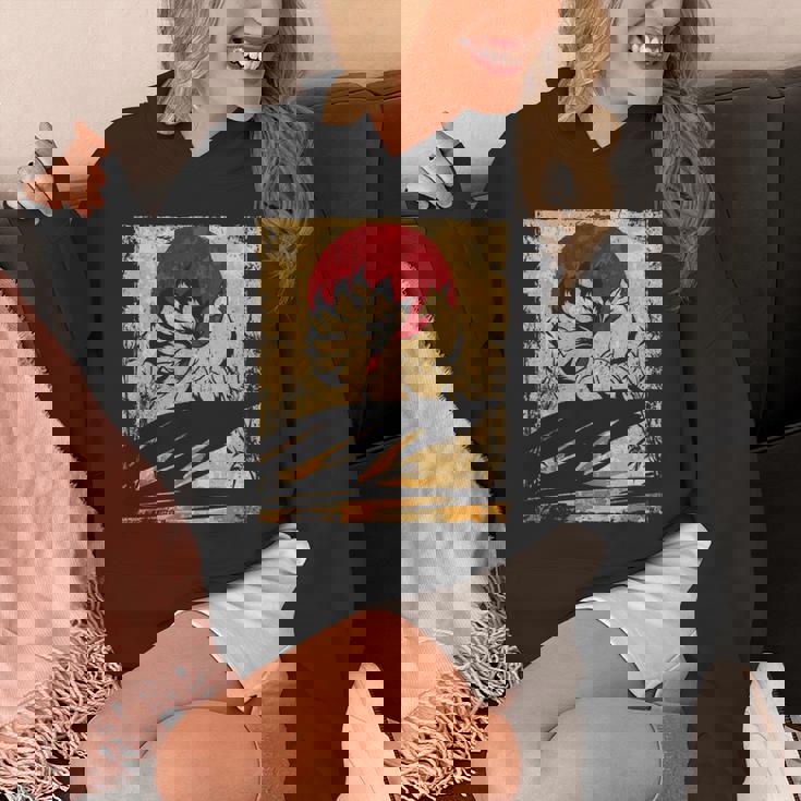 九尾の狐 日本のレトロアート 長袖tシャツ パーカー