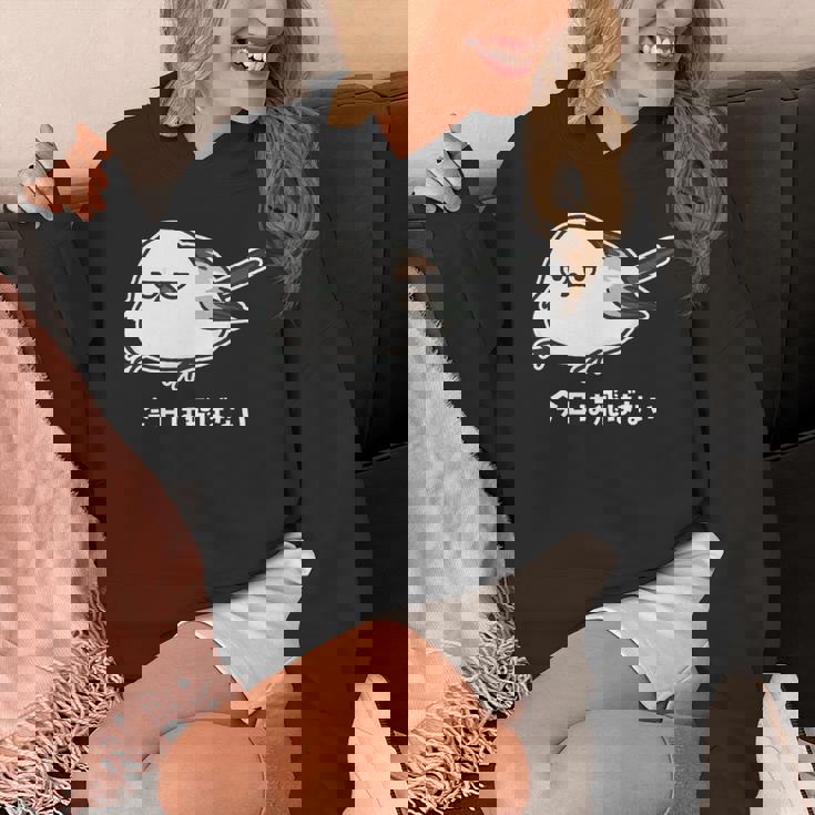 今日は飛ばない やる気ゼロなシマエナガ イラスト 長袖tシャツ パーカー