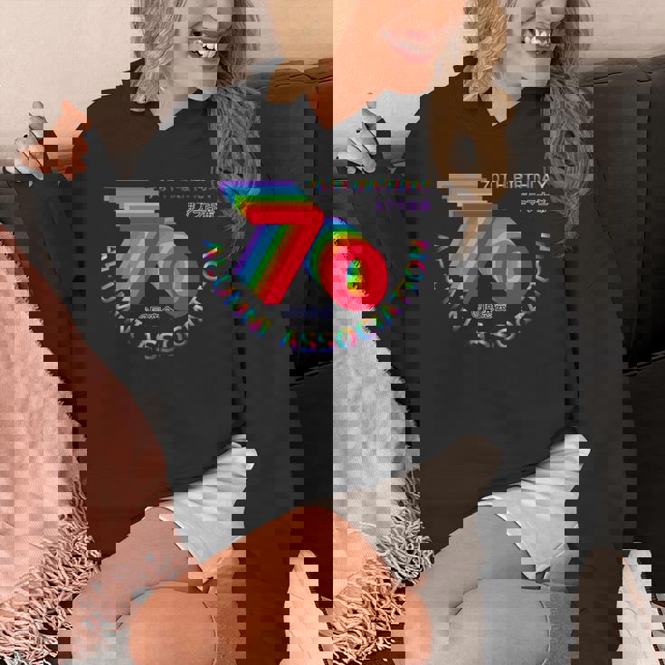 古希 同窓会 70歳 アラ古希 70歳誕生日 古希祝い 長寿 七色 70古希の集まり レインボーカラー 虹色 長袖tシャツ パーカー