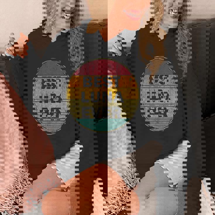 名前入り Luna I Love Luna レトロ ビンテージスタイル パーカー