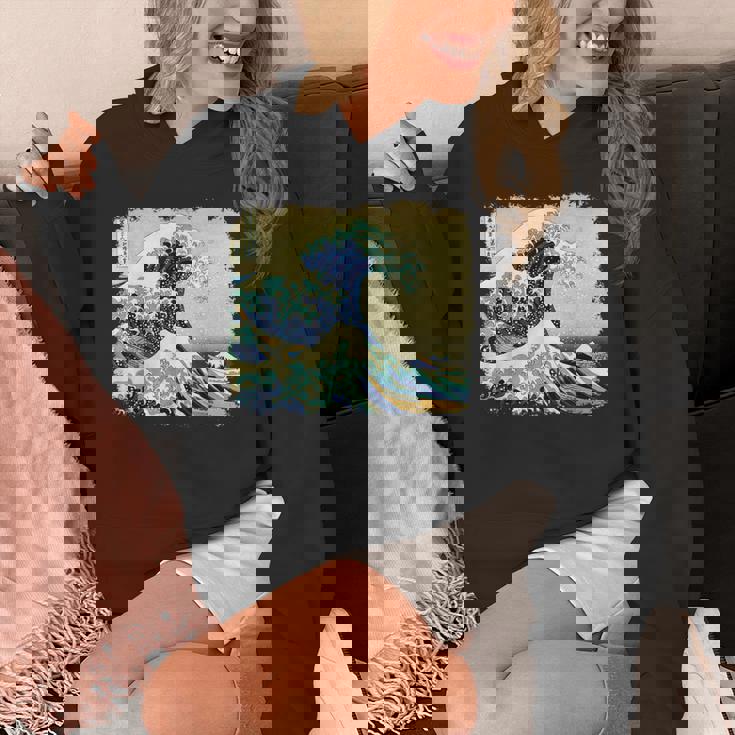 大波 北斎 名画 レトロ パーカー