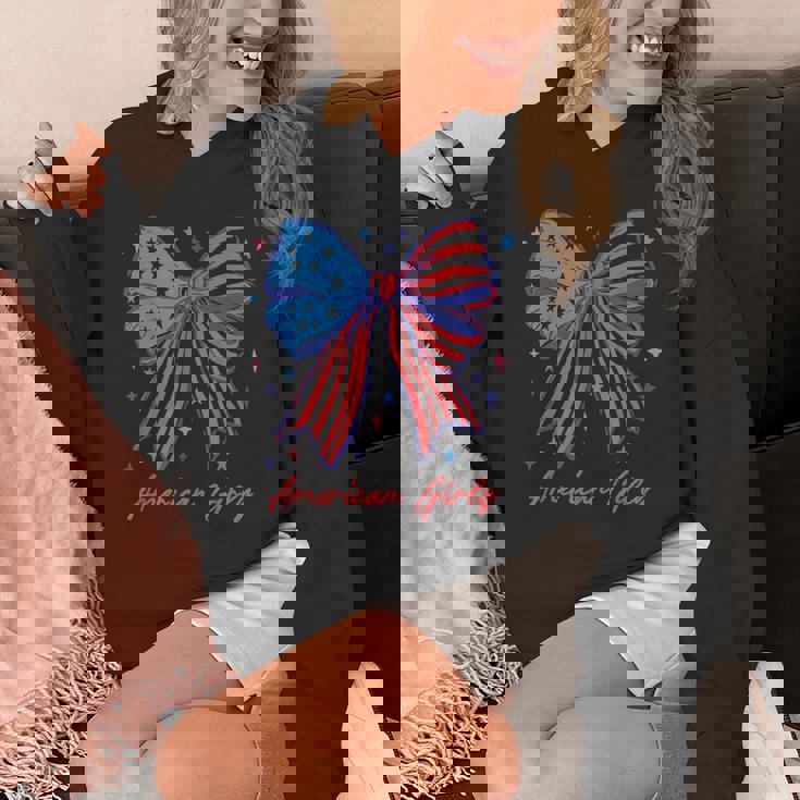 愛国的な弓 アメリカンガーリーシャツ 星条旗アート パーカー