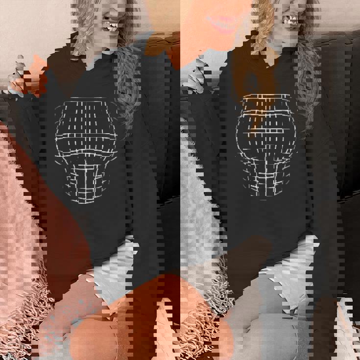 拡大胸 錯視グリッド 巨乳 長袖tシャツ パーカー