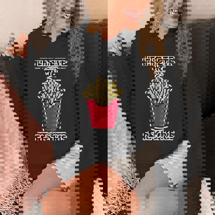 男性用フライドポテトデザイン フライドポテトと一緒に人生はより良いです パーカー