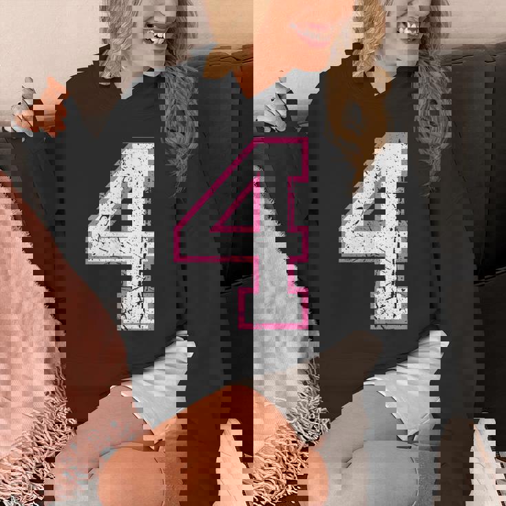 番号 4 ピンクのお気に入りの番号 パーカー