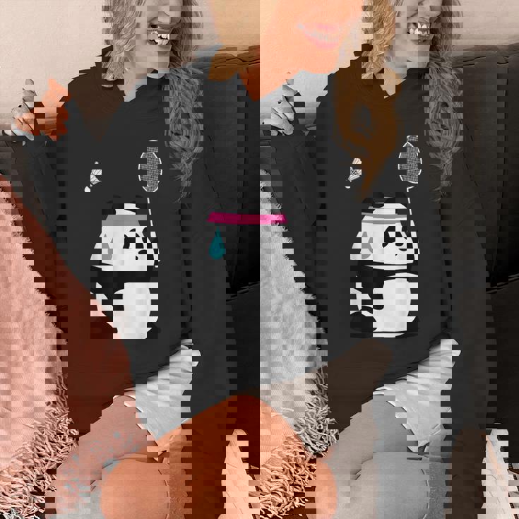 疲れきったバドミントンパンダ 面白いかわいいシャトルコック動物 パーカー