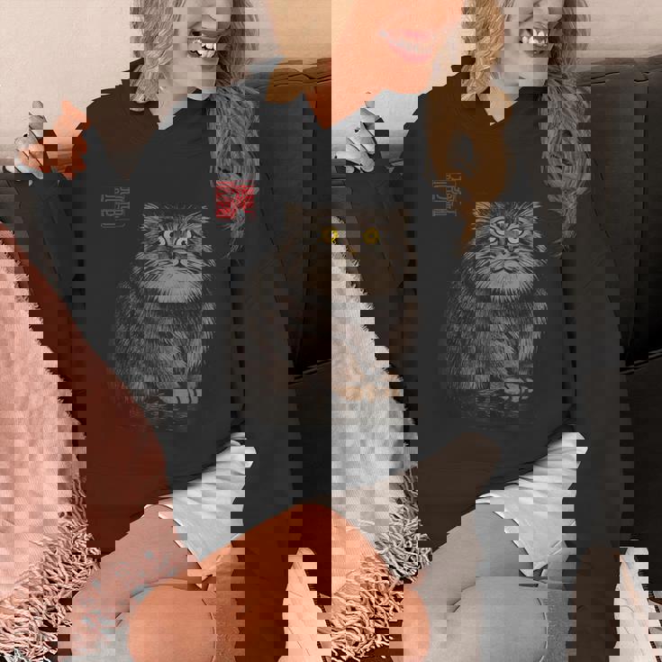 禅 マヌルネコ（パラスキャット）墨絵に着想を得たミニマルアニマルアート パーカー