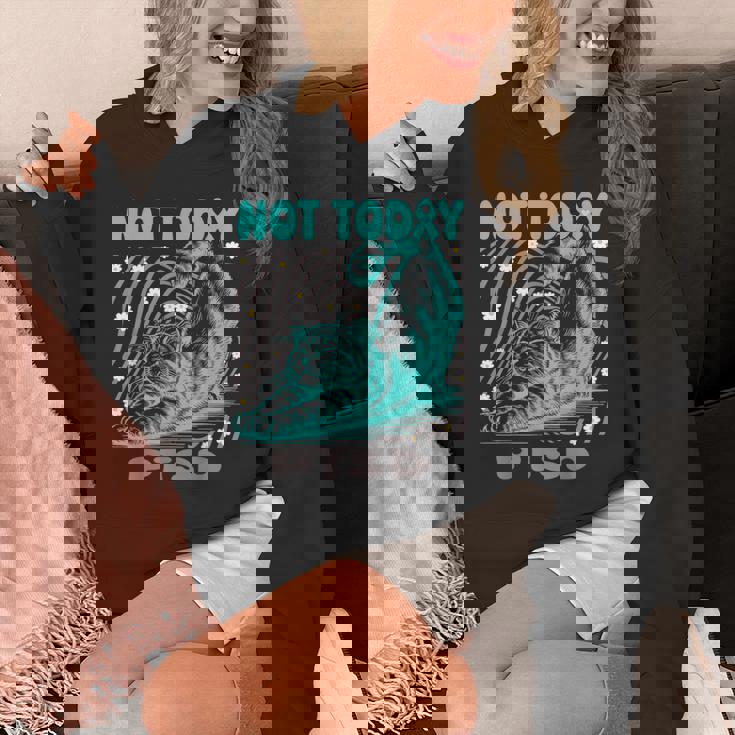 面白いptsd啓発リラックス猫は今日ではありません パーカー