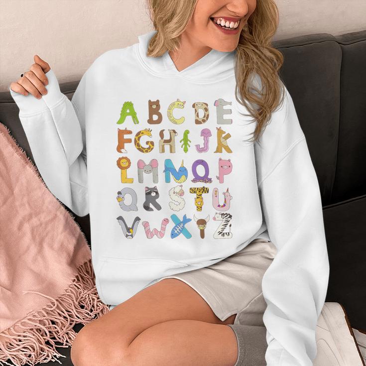 ABC Animals Alphabet Graphic Boys Girls Kindergarten Teacher Unisex Hoodie, funny design