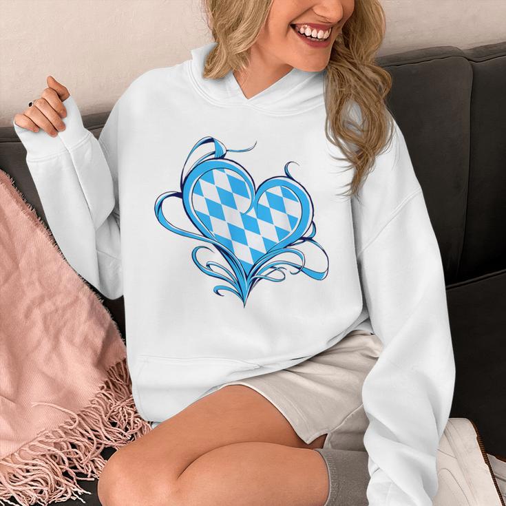 Bavarian Flag As Heart Blue Diamond Bavaria Unisex Hoodie, funny design