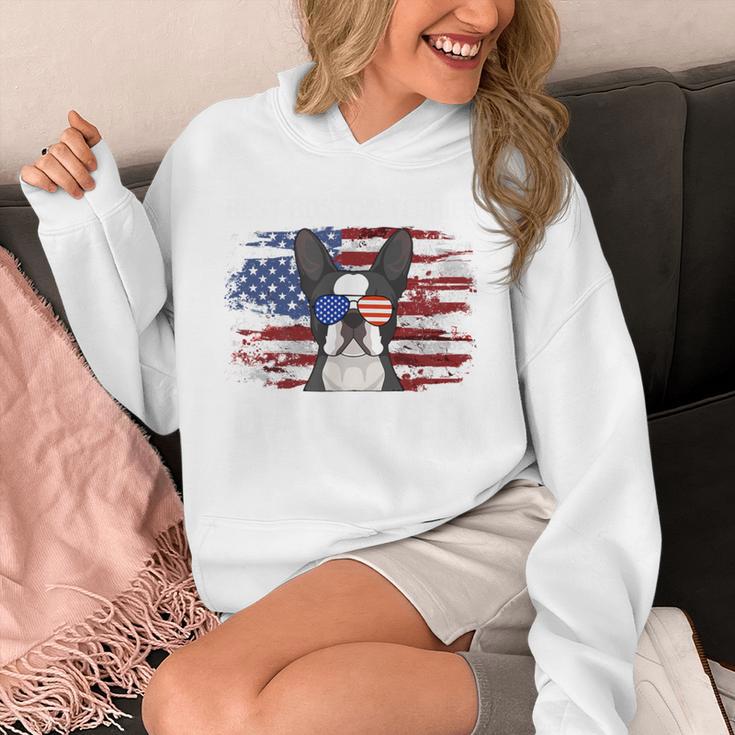 Boston Terrier Dad American Flag 4th Of July Dog Fathers Day Unisex Hoodie, Couple Gifts, Boston Terrier Dad Gifts, American Boston Terrier Gifts, Boston Terrier 4th Of July Gifts, funny design