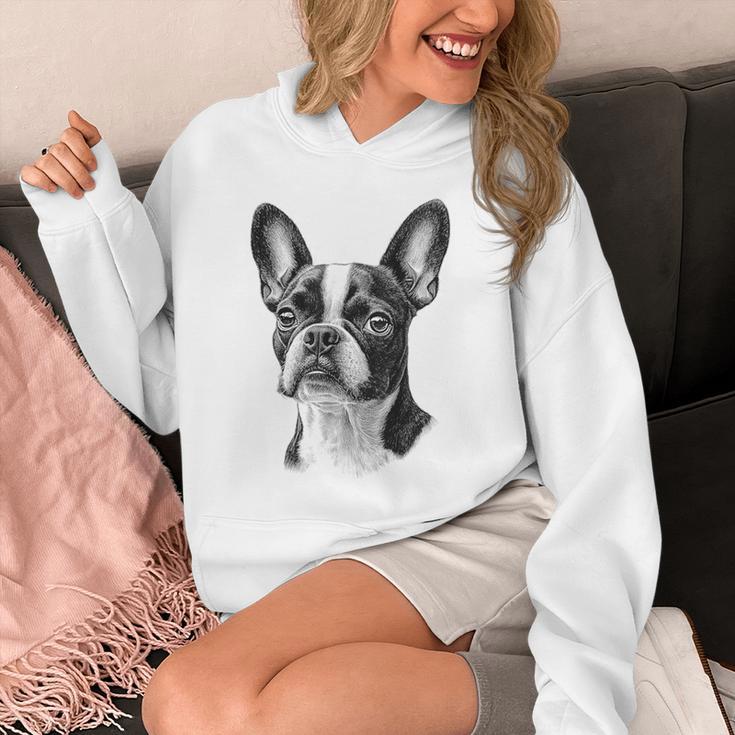 Boston Terrier Dog Motif Pet Illustration Boston Terrier For Men Women Kids Unisex Hoodie, funny design