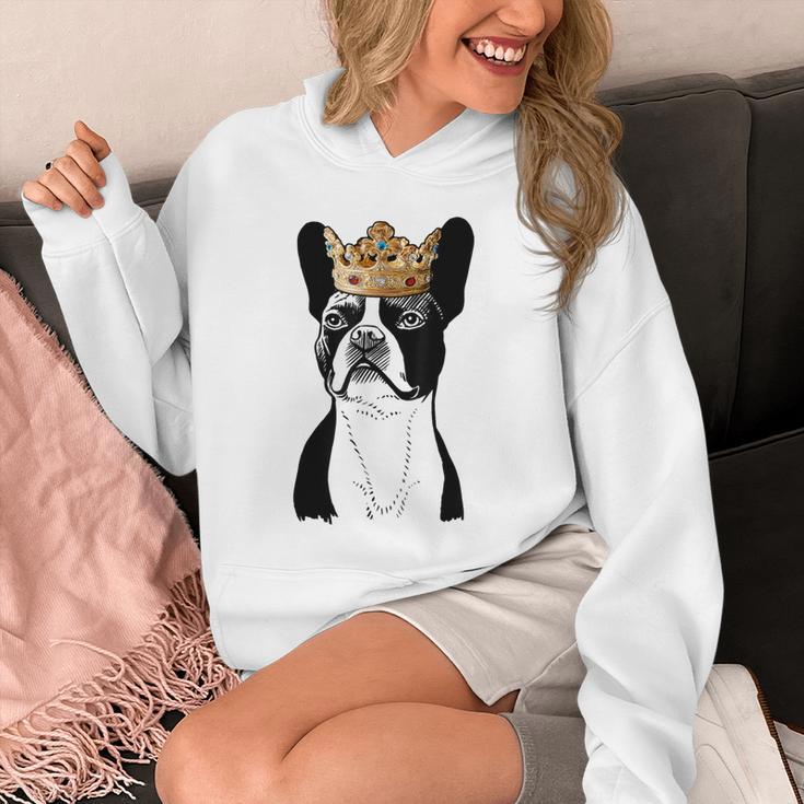 Boston Terrier Dog Wearing Crown For Men Women Girls Kids Unisex Hoodie, funny design