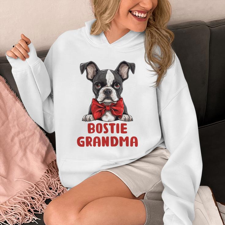 Boston Terrier Grandma Dog Lovers Puppy Bostie Owner Unisex Hoodie, funny design