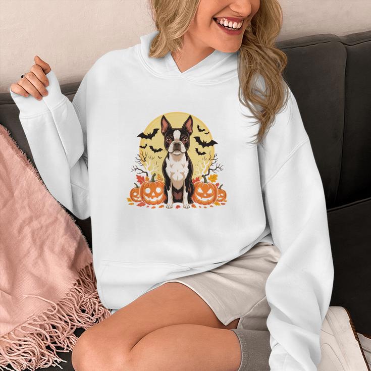 Boston Terrier Halloween Dog Lover Pumpkin Costume Unisex Hoodie, Boston Terrier Halloween Gifts, funny design