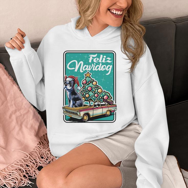 Boston Terrier Merry Christmas Tree Truck Dog X-Mas Unisex Hoodie, Boston Terrier Christmas Gifts, funny design
