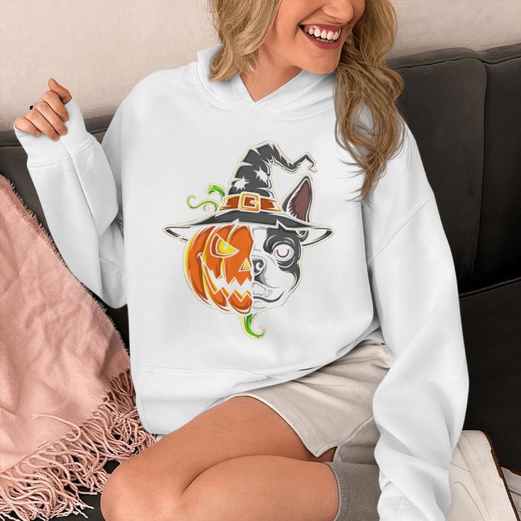 Boston Terrier Pumpkin Jack O Lantern Halloween Unisex Hoodie, Boston Terrier Halloween Gifts, funny design