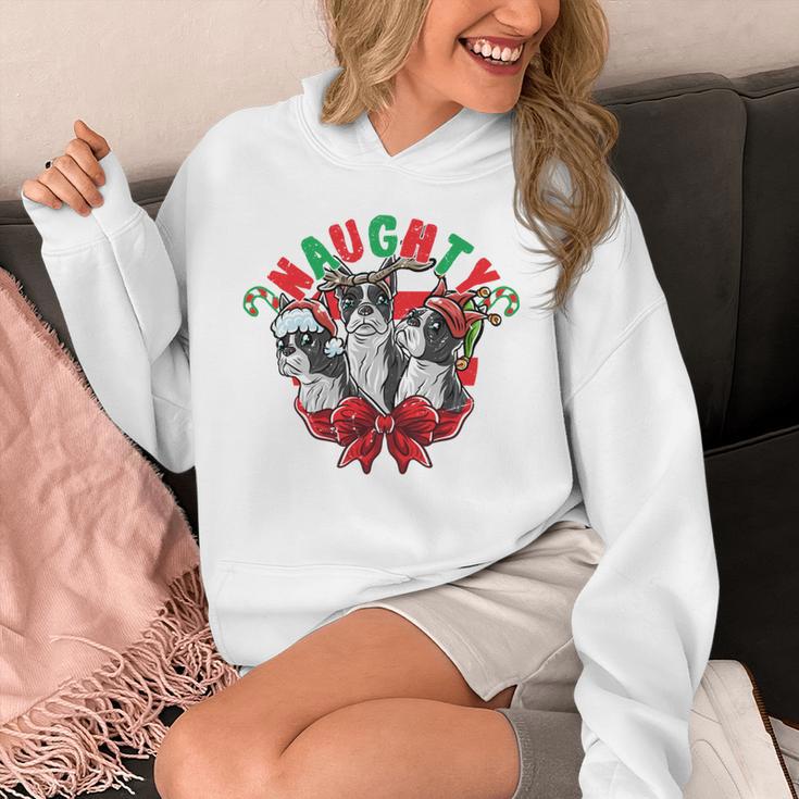 Boston Terrier Santa Claus Elf Reindeer Christmas Dog X-Mas Unisex Hoodie, Boston Terrier Christmas Gifts, funny design
