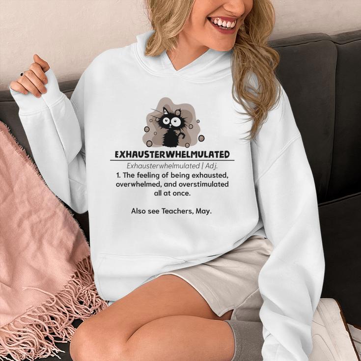 Cat Exhausted Teacher Exhausterwhelmulated Definition Unisex Hoodie, funny design Cat Exhausted Teacher Exhausterwhelmulated Definition Unisex Hoodie, funny design