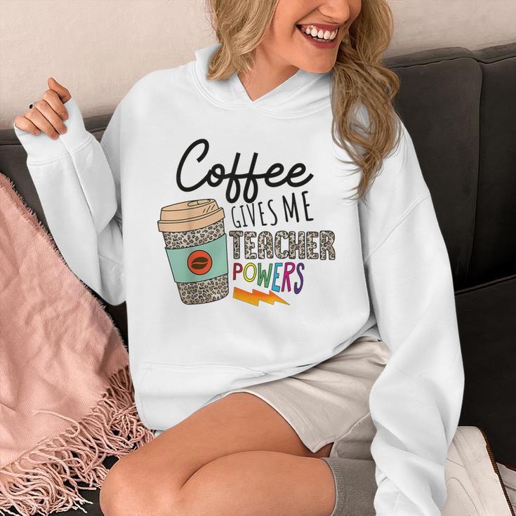 Coffee Gives Me Teacher Power Teacher Elementary Women Unisex Hoodie, funny design Coffee Gives Me Teacher Power Teacher Elementary Women Unisex Hoodie, funny design