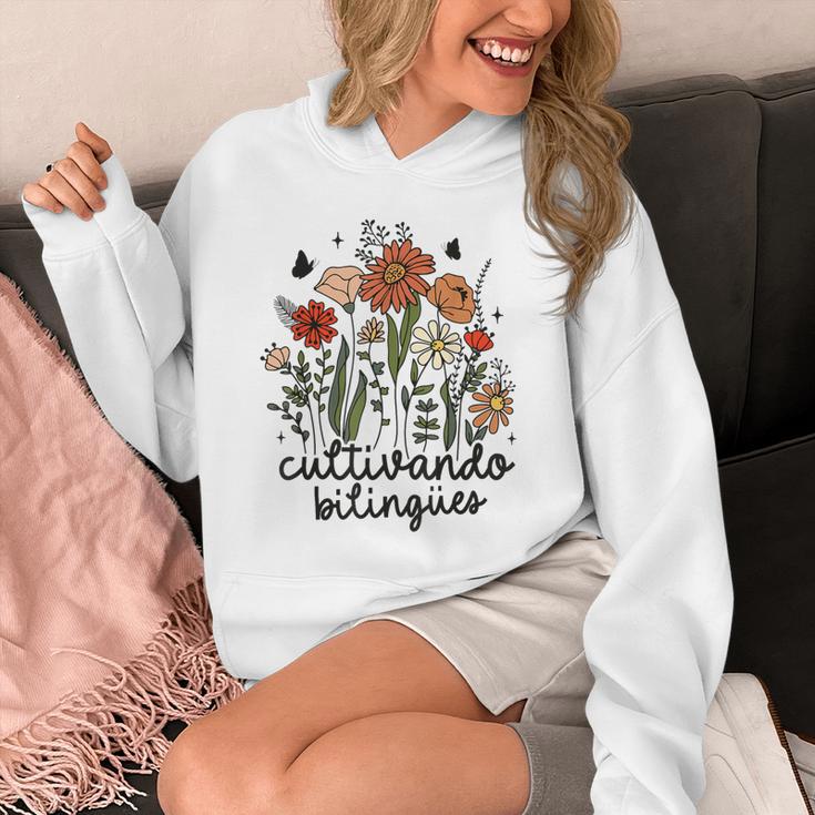 Cultivando Bilingues Dual Language Crew Bilingual Teacher Men Women Girls Kids Unisex Hoodie, funny design