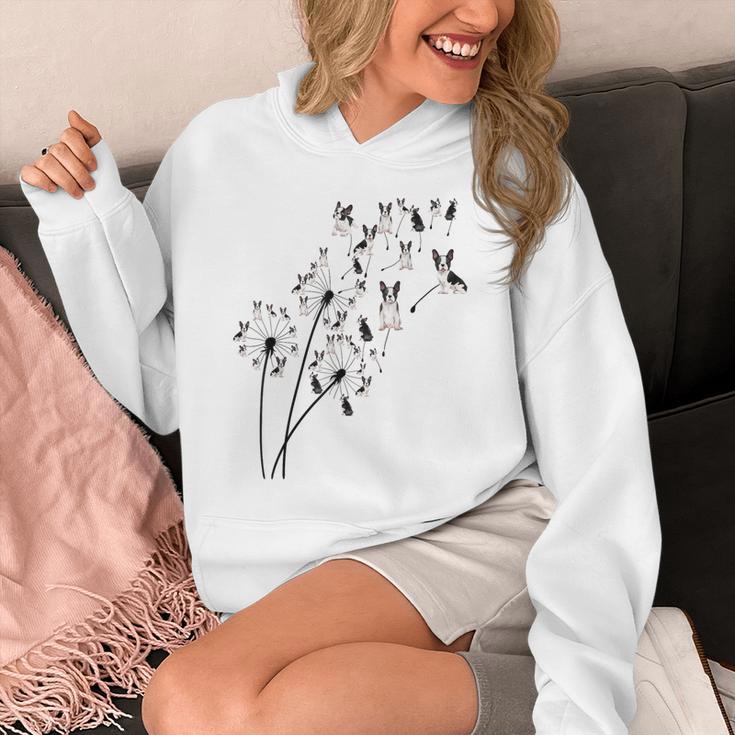 Dandelion Boston Terrier Flower Floral Bostie Tree Unisex Hoodie, funny design