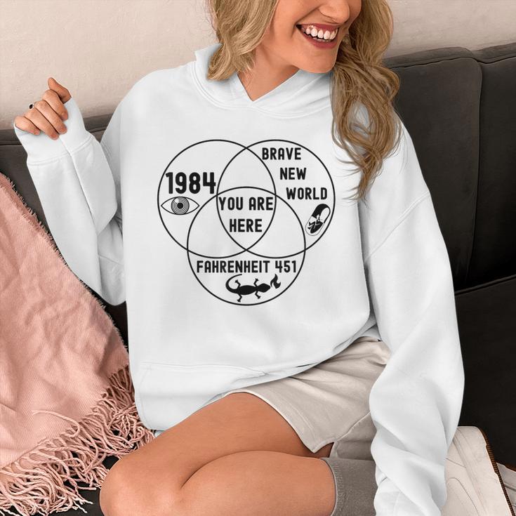 You Are Here Dystopian Venn Diagram English Teacher Bk Unisex Hoodie, English Teacher Gifts, funny design You Are Here Dystopian Venn Diagram English Teacher Bk Unisex Hoodie, English Teacher Gifts, funny design
