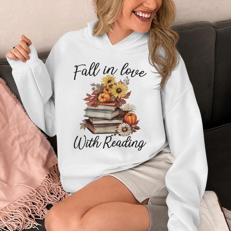 Fall In Love With Reading Book Autumn Teachers Pumpkins Unisex Hoodie, funny design Fall In Love With Reading Book Autumn Teachers Pumpkins Unisex Hoodie, funny design