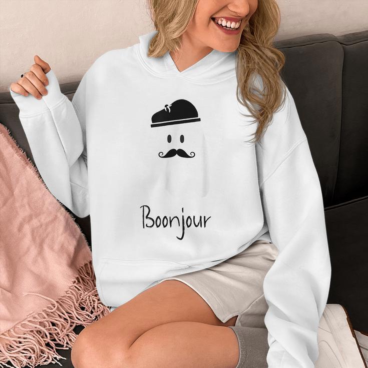 French Teacher Halloween Bonjour Ghost Unisex Hoodie, funny design