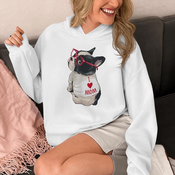 Girls I Heart Mom Love Mama Boston Terrier Dog Lover Unisex Hoodie, Couple Gifts, Mom Gifts, Boston Terrier Mom Gifts, funny design