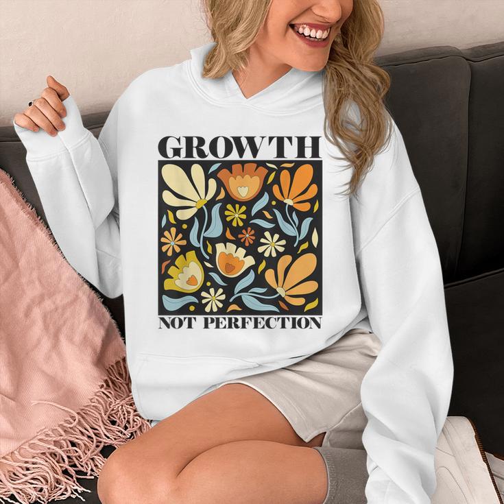 Growth Not Perfection Abstract Florals SPED Teacher Unisex Hoodie, funny design