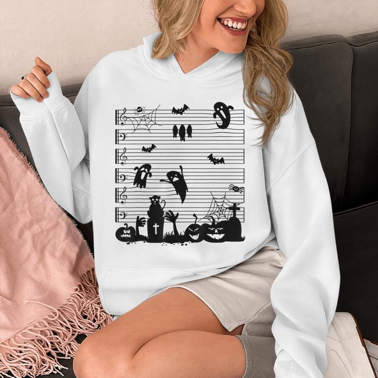 Halloween Music Note Clefs Spooky Ghost For Music Teacher Unisex Hoodie, funny design