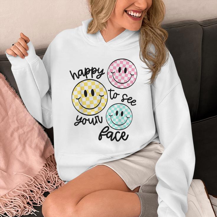 Happy To See Your Face Smile Face Teacher Back To School Unisex Hoodie, funny design Happy To See Your Face Smile Face Teacher Back To School Unisex Hoodie, funny design