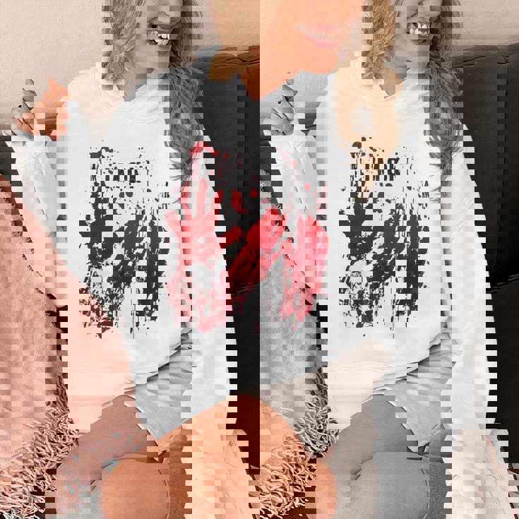 I'm Ok シャツ 血まみれ シャツ 手 血のはね 血 ステンド パーカー