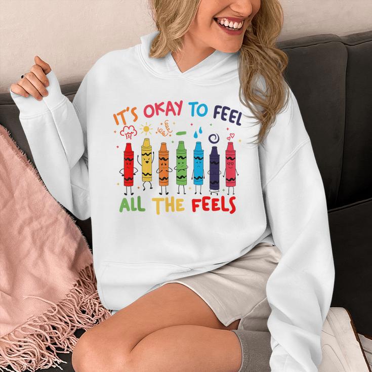 Its Okay To Feel All The Feels Mood Color Crayons Teacher Unisex Hoodie, funny design Its Okay To Feel All The Feels Mood Color Crayons Teacher Unisex Hoodie, funny design