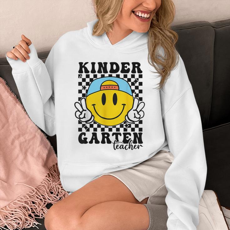 Kindergarten Teacher Hippie Smile Face Back School Unisex Hoodie, funny design