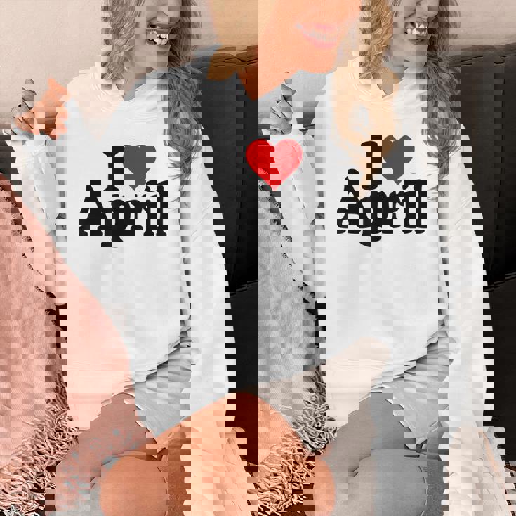 I Love Heart April Nameon A パーカー