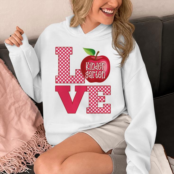 Love Kindergarten Cute Apple School Teacher Unisex Hoodie, funny design