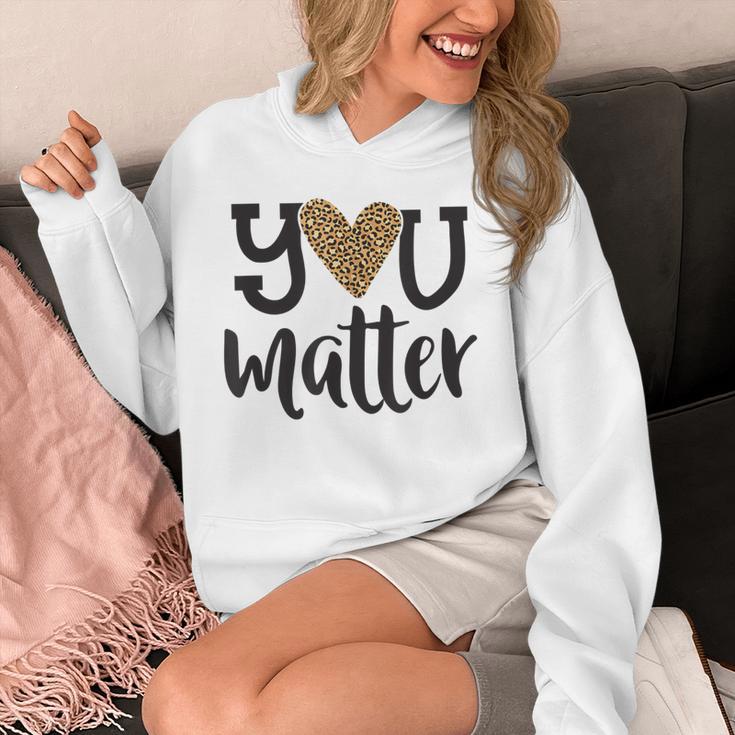 You Matter Leopard Print Teacher Kind Counselor Kindness Unisex Hoodie, funny design
