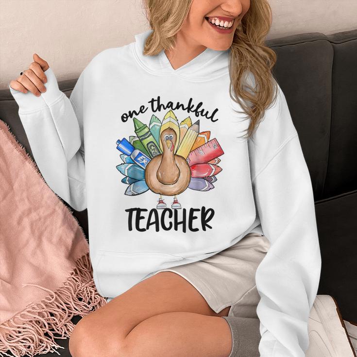 One Thankful Teacher Turkey Pencil Thanksgiving Teachers Unisex Hoodie, funny design