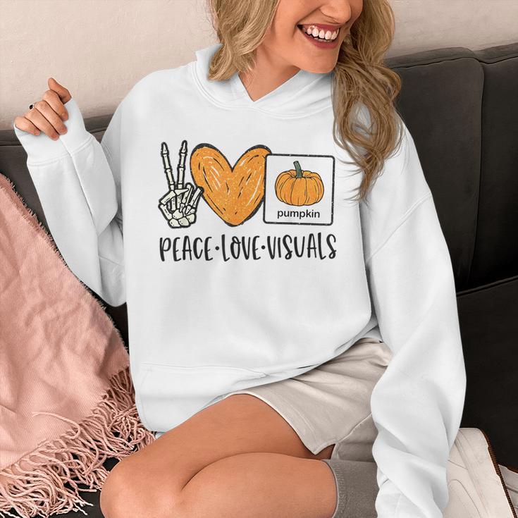 Peace Love Visuals Sped Teacher Pumpkin Skeleton Halloween Unisex Hoodie, funny design Peace Love Visuals Sped Teacher Pumpkin Skeleton Halloween Unisex Hoodie, funny design