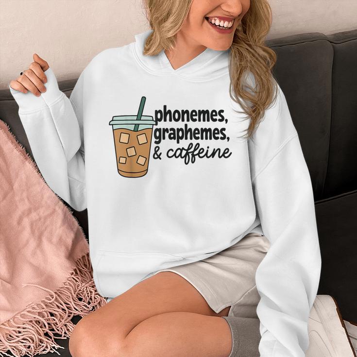 Phonemes Graphemes And Caffeine Coffee Teacher Appreciation Unisex Hoodie, funny design