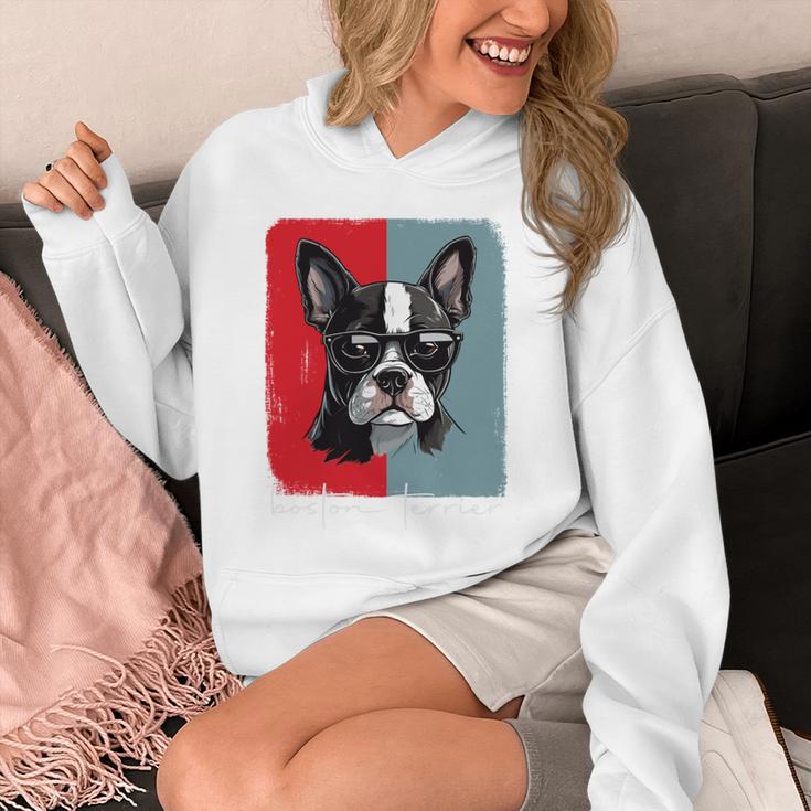 Retro Boston Terrier Dog Lover Bostie Mom Dad Dog Owner Unisex Hoodie, Couple Gifts, Mom Gifts, Boston Terrier Dad Gifts, Boston Terrier Mom Gifts, funny design