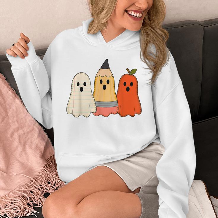 Retro Pencil Ghost Boo Spooky Teacher Halloween Costume Unisex Hoodie, funny design
