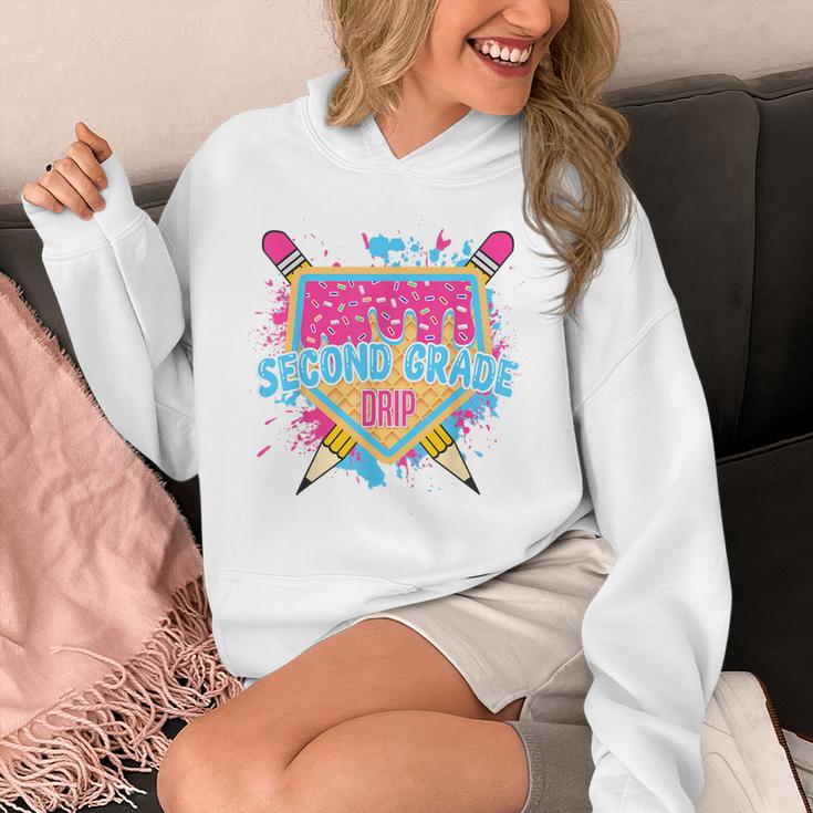 Second Grade Drip Ice Cream Home Plate Baseball Teachers Kid Unisex Hoodie, funny design Second Grade Drip Ice Cream Home Plate Baseball Teachers Kid Unisex Hoodie, funny design