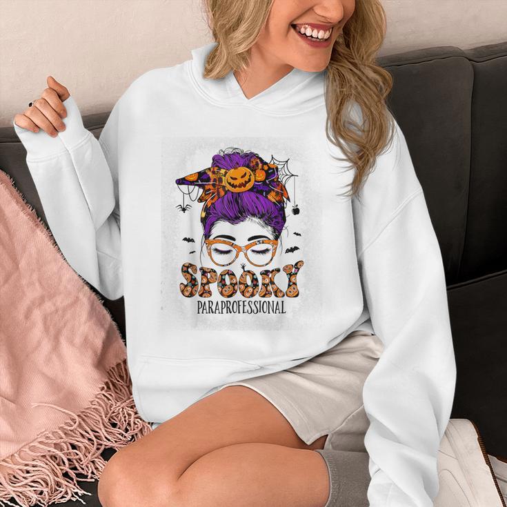 Spooky Paraprofessional Life Halloween Messy Bun Teacher For Men Women Unisex Hoodie, funny design Spooky Paraprofessional Life Halloween Messy Bun Teacher For Men Women Unisex Hoodie, funny design