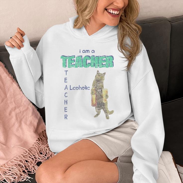 I Am A Teacher Alcoholic Cat Beer Feline Men Women Unisex Hoodie, funny design I Am A Teacher Alcoholic Cat Beer Feline Men Women Unisex Hoodie, funny design